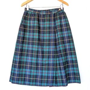 VINTAGE Scottish Tartan plaid wrap midi skirt